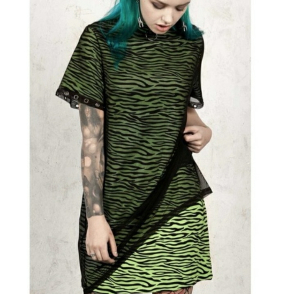 Disturbia Zebra Mesh Dress